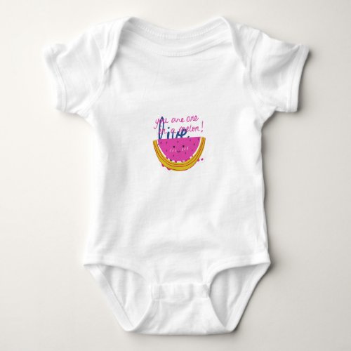 You Are One in a Melon" Funny Watermelon Pun T-Shi Baby Bodysuit