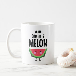 You Are One In a Melon Watermelon Fruit Pun Coffee Mug