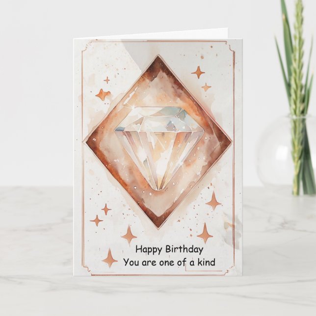 You Are One of a Kind Diamond Birthday Gift Card (Front)