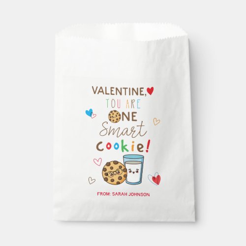 You are one smart cookie Valentines day Favor Bag