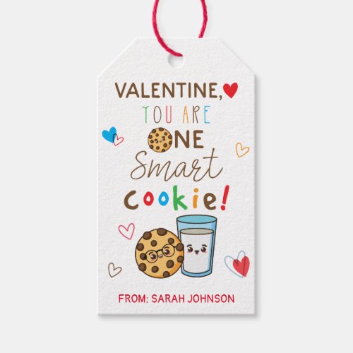 You are one smart cookie Valentines day Gift Tags