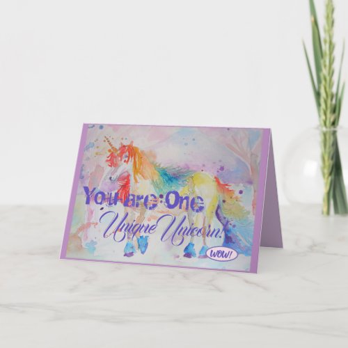 You Are One Unique Unicorn Birthday Card Girls