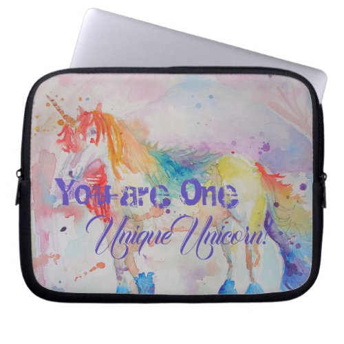 You Are One Unique Unicorn Girls Pink Unicorns Laptop Sleeve