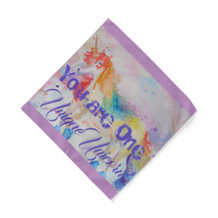 You Are One Unique Unicorn! Girls Purple Unicorns Bandana