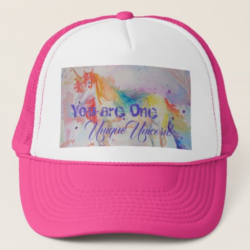 You Are One Unique Unicorn Girls Purple Unicorns  Trucker Hat