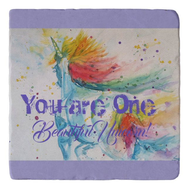You Are One Unique Unicorn! ladies Girls Trivet (Front)