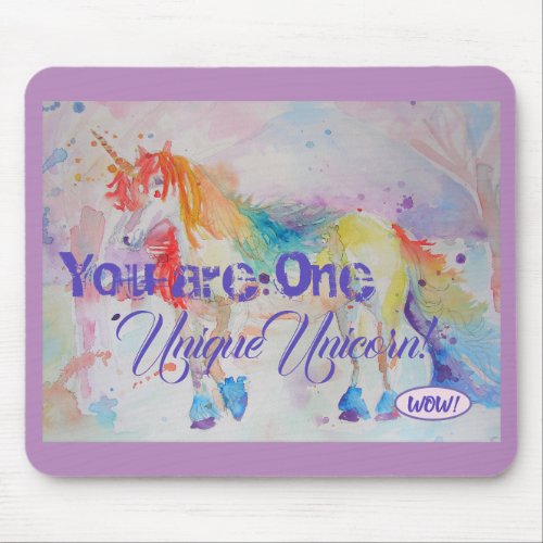 You Are One Unique Unicorn Mouse Pad Mat Girls