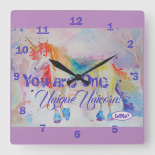 You Are One Unique Unicorn! Rainbow Girls Clock