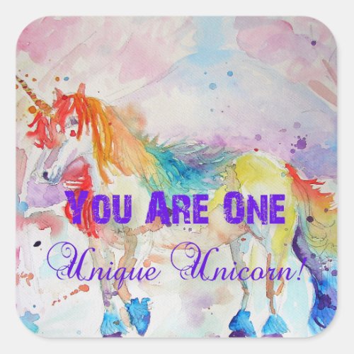 You Are One Unique Unicorn Rainbow Sticker Girls