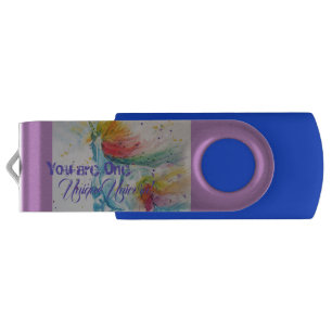 You Are One Unique Unicorn! Rainbow Watercolor Flash Drive