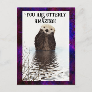 You are Otterly Amazing Cute Pun with Sweet Otter Postcard