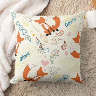You Are Our Greatest Adventure Orange Fox Throw Pillow