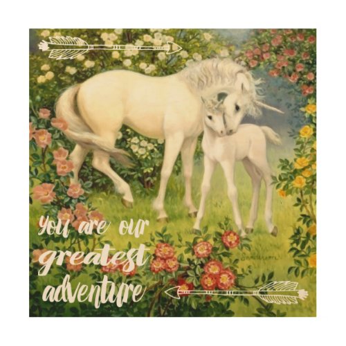 You Are Our Greatest Adventure Unicorn Mom Baby Wood Wall Art