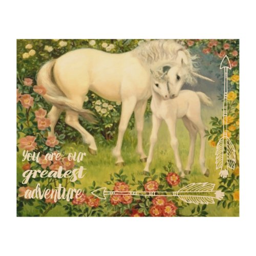 You Are Our Greatest Adventure Unicorn Mom Baby Wood Wall Decor