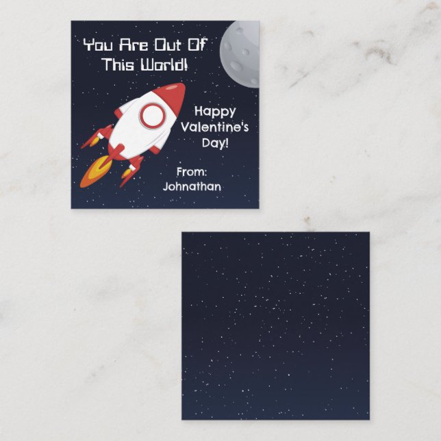 You Are Out Of This World Classroom Valentine's Note Card (Front/Back)