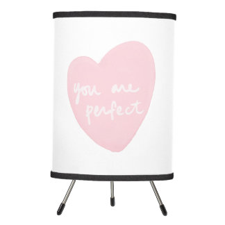 You Are Perfect Watercolor Heart Editable Color Tripod Lamp