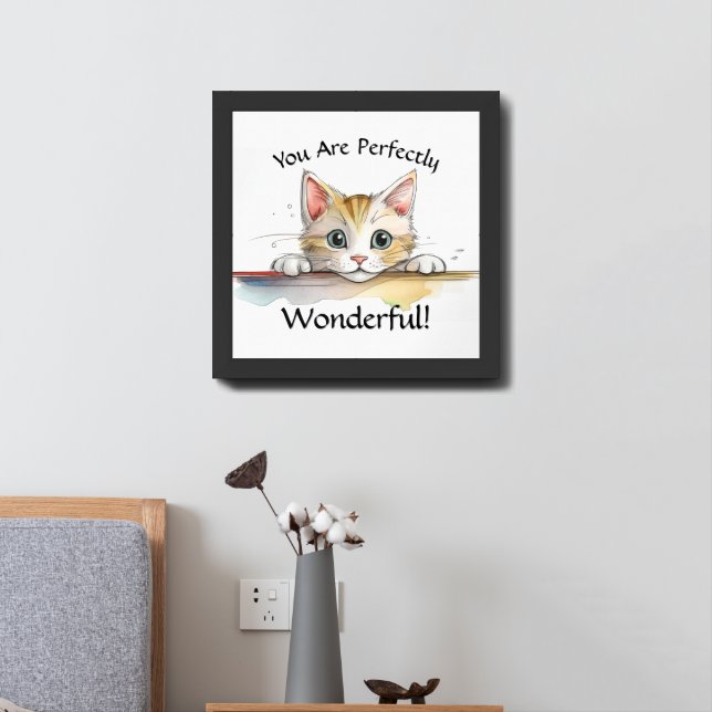 You are perfectly wonderful! Kids room cat poster (Bedside)
