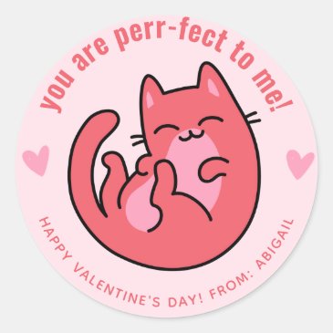 You Are Perr-fect! Cute Cat Classroom Valentine