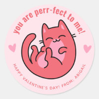 You Are Perr-fect! Cute Cat Classroom Valentine
