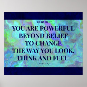 YOU are Powerful: Fitness in Blue Paint Poster