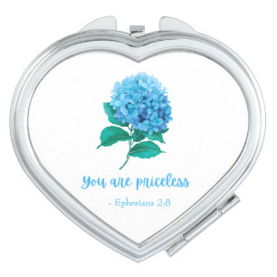 You Are Priceless Christian Faith Scripture Floral Compact Mirror