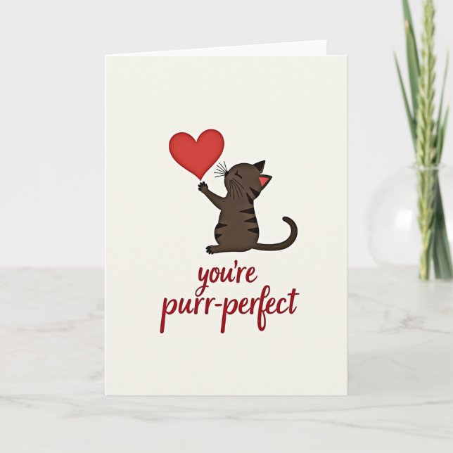 You Are Purrfect Cat Love Card (Front)