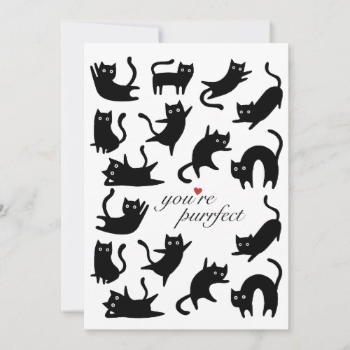 YOU ARE PURRFECT HAPPY BLACK CATS HOLIDAY CARD