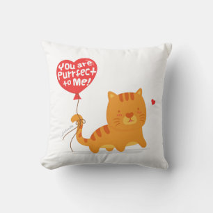 You Are Purrfect To Me Romantic Cat Pun Throw Pillow