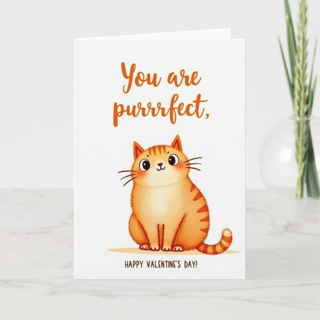 You Are Purrfect Valentine Cat Card (Front)