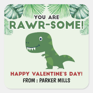 You are Rawrsome - Dinosaur Valentine Sticker