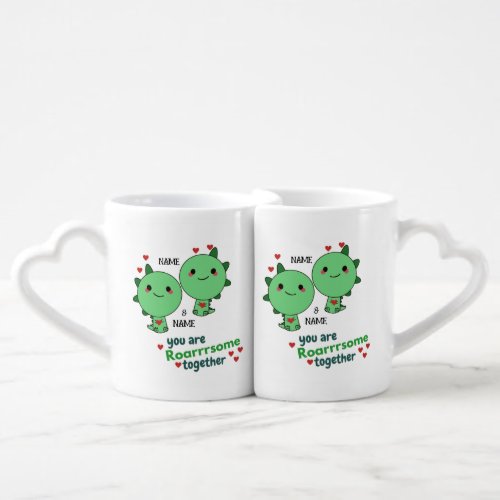 You Are Roarrrsome Together Funny Dinosaur Couple  Coffee Mug Set