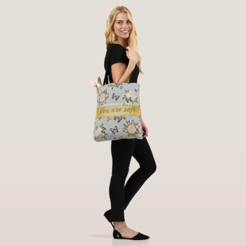 You Are Safe” Baby Accessory Tote – Floral Bag