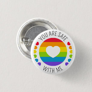 "You Are Safe With Me" LGBT Support Button