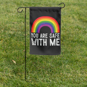 You Are Safe With Me LGBTQ Pride Month Rainbow Garden Flag