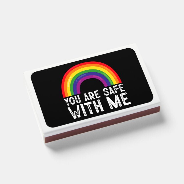 You Are Safe With Me LGBTQ Pride Month Rainbow  Matchboxes (Front Closed)