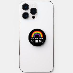 You Are Safe With Me LGBTQ Pride Month Rainbow  PopSocket