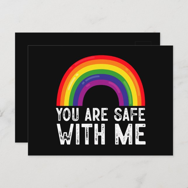 You Are Safe With Me LGBTQ Pride Month Rainbow  Postcard (Front/Back)