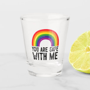 You Are Safe With Me LGBTQ Pride Month Rainbow Shot Glass