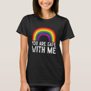You Are Safe With Me LGBTQ Pride Month Rainbow T-Shirt