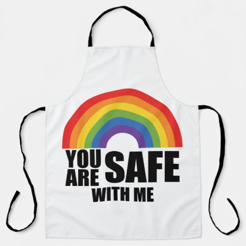 You Are Safe With Me LGBTQ Rainbow Pride  Apron