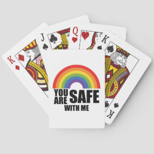 You Are Safe With Me LGBTQ Rainbow Pride  Poker Cards