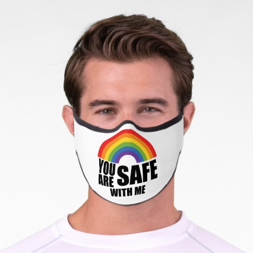 You Are Safe With Me LGBTQ Rainbow Pride  Premium Face Mask