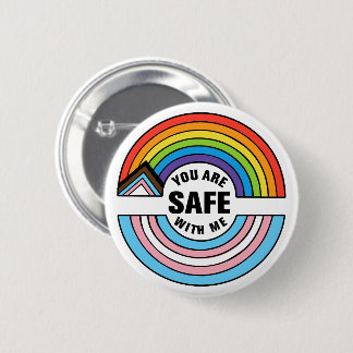 You Are Safe With Me LGBTQIA Ally Button