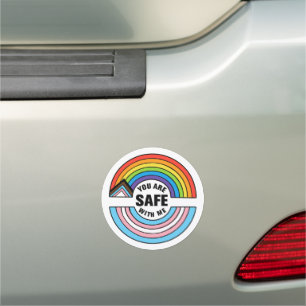 You Are Safe With Me LGBTQIA Ally Car Magnet