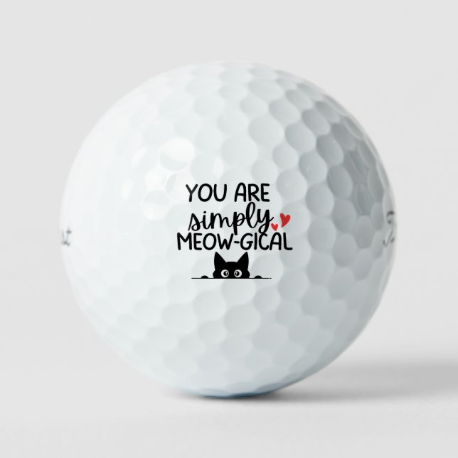 'You Are Simply Meow-gical' Cat Lovers Gift Golf Balls (Front)
