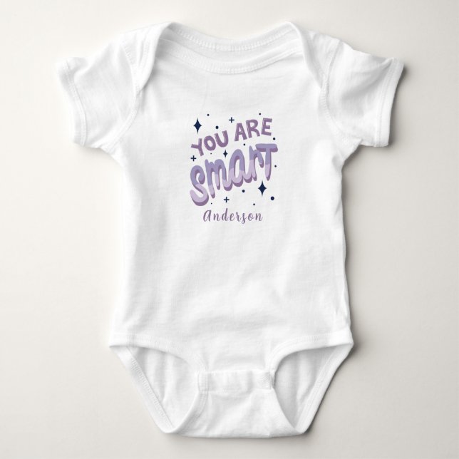 You Are Smart Personalized Name Cute Baby Bodysuit (Front)