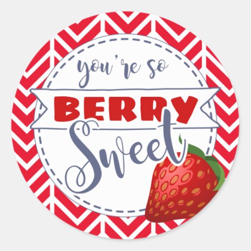 you are so berry sweet valentines day class gift classic round sticker