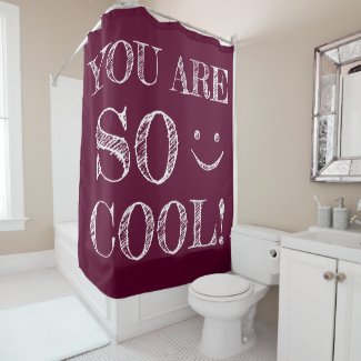 Fun Quote Smiling Face Plum Color Shower Curtain