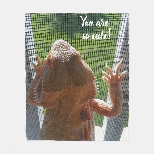 You are so cute Bearded Dragon Photo Print Fleece Blanket