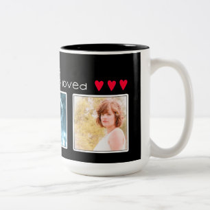 You Are So Loved 3 Photo Template Two-Tone Coffee Mug